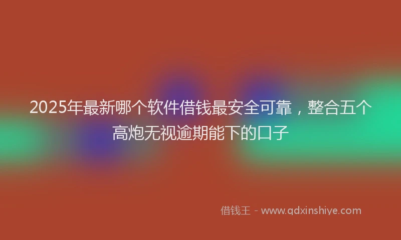 2025年最新哪个软件借钱最安全可靠，整合五个高炮无视逾期能下的口子