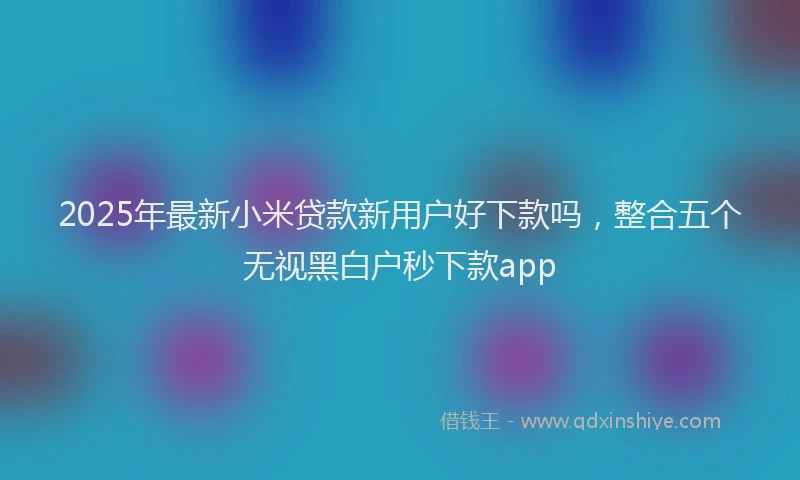 2025年最新小米贷款新用户好下款吗，整合五个无视黑白户秒下款app