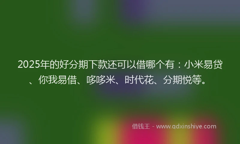 2025年的好分期下款还可以借哪个有：小米易贷、你我易借、哆哆米、时代花、分期悦等。