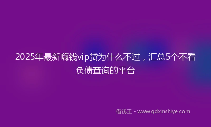 2025年最新嗨钱vip贷为什么不过，汇总5个不看负债查询的平台