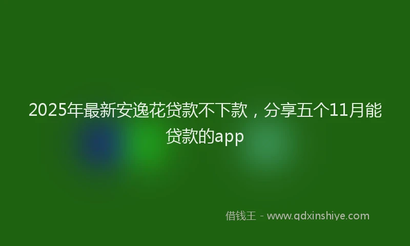 2025年最新安逸花贷款不下款，分享五个11月能贷款的app