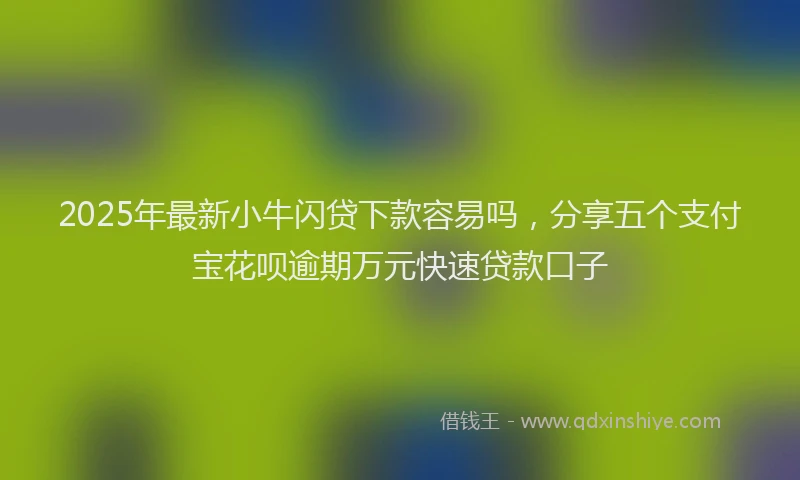 2025年最新小牛闪贷下款容易吗，分享五个支付宝花呗逾期万元快速贷款口子