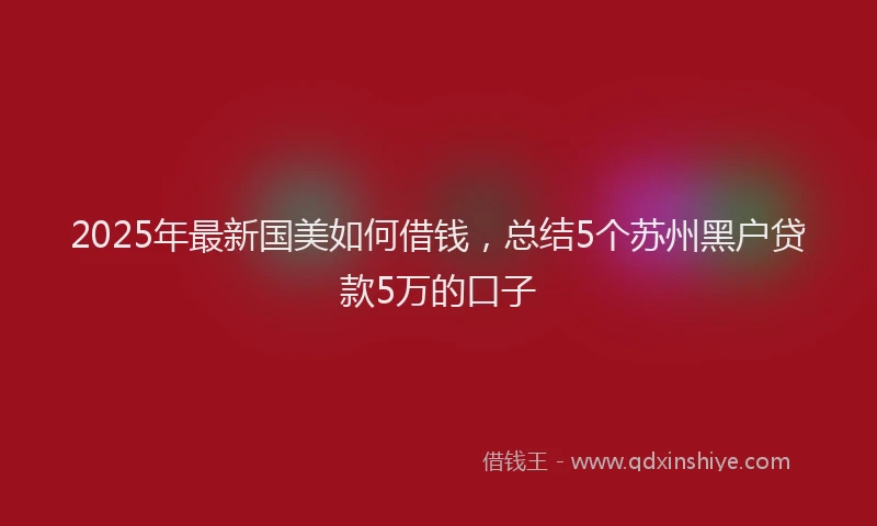 2025年最新国美如何借钱，总结5个苏州黑户贷款5万的口子