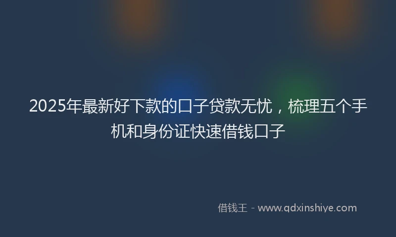 2025年最新好下款的口子贷款无忧，梳理五个手机和身份证快速借钱口子