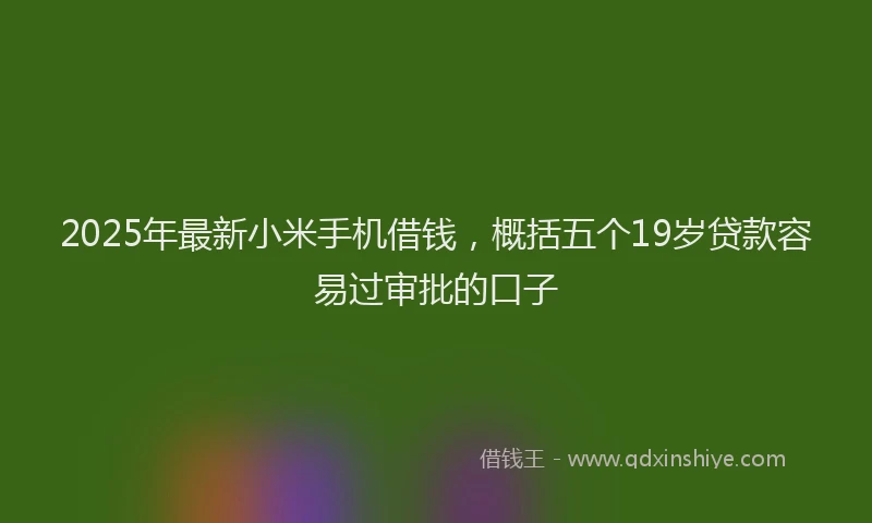 2025年最新小米手机借钱，概括五个19岁贷款容易过审批的口子