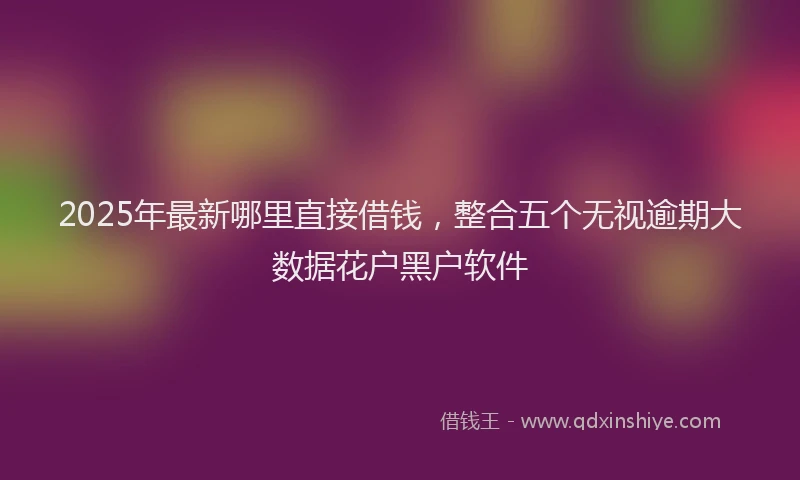 2025年最新哪里直接借钱，整合五个无视逾期大数据花户黑户软件