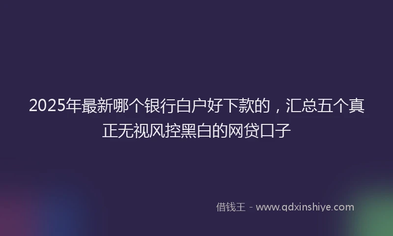 2025年最新哪个银行白户好下款的，汇总五个真正无视风控黑白的网贷口子