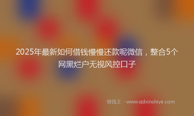 2025年最新如何借钱慢慢还款呢微信，整合5个网黑烂户无视风控口子