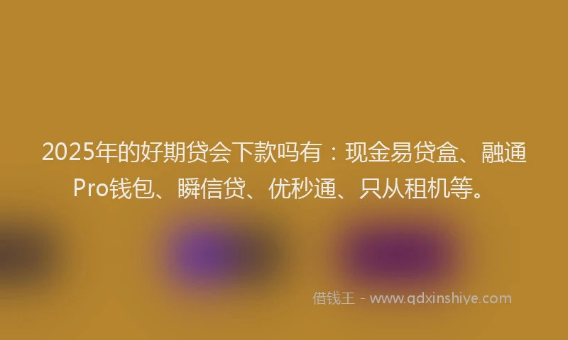 2025年的好期贷会下款吗有：现金易贷盒、融通Pro钱包、瞬信贷、优秒通、只从租机等。