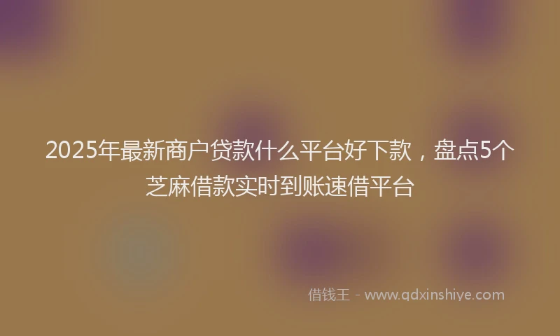 2025年最新商户贷款什么平台好下款，盘点5个芝麻借款实时到账速借平台