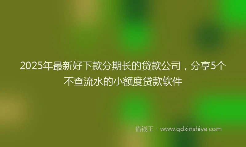 2025年最新好下款分期长的贷款公司，分享5个不查流水的小额度贷款软件