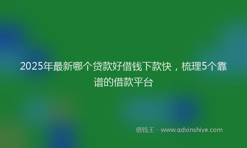 2025年最新哪个贷款好借钱下款快，梳理5个靠谱的借款平台