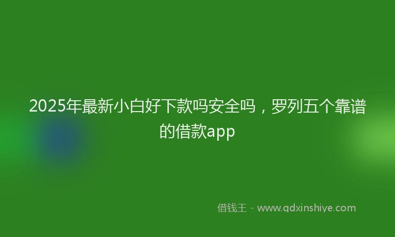2025年最新小白好下款吗安全吗，罗列五个靠谱的借款app