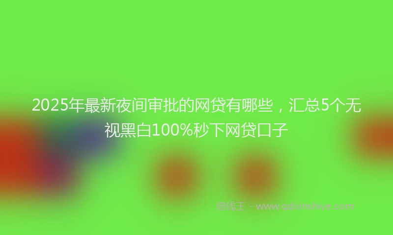 2025年最新夜间审批的网贷有哪些，汇总5个无视黑白100%秒下网贷口子
