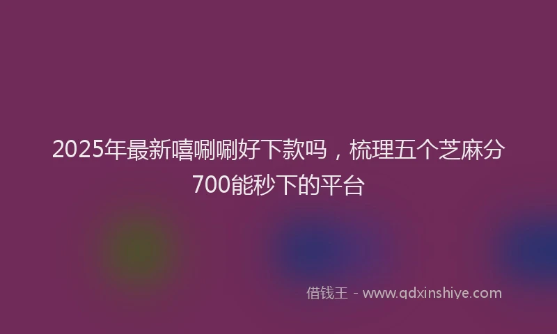 2025年最新嘻唰唰好下款吗，梳理五个芝麻分700能秒下的平台