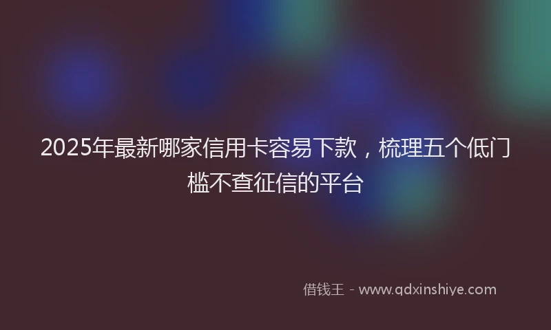 2025年最新哪家信用卡容易下款，梳理五个低门槛不查征信的平台
