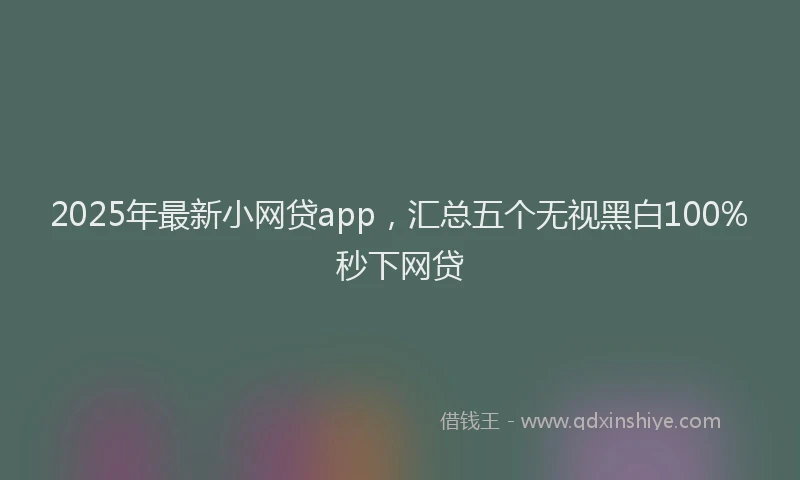 2025年最新小网贷app，汇总五个无视黑白100%秒下网贷