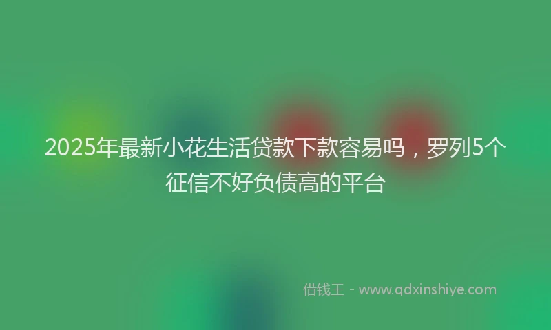 2025年最新小花生活贷款下款容易吗，罗列5个征信不好负债高的平台