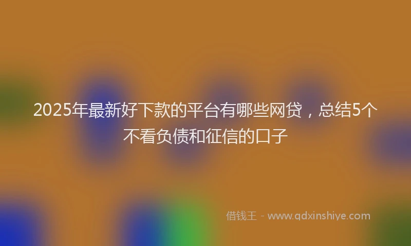2025年最新好下款的平台有哪些网贷，总结5个不看负债和征信的口子