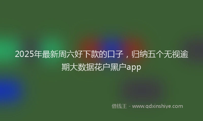 2025年最新周六好下款的口子，归纳五个无视逾期大数据花户黑户app