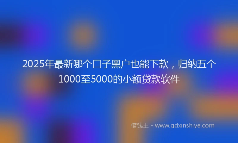 2025年最新哪个口子黑户也能下款，归纳五个1000至5000的小额贷款软件