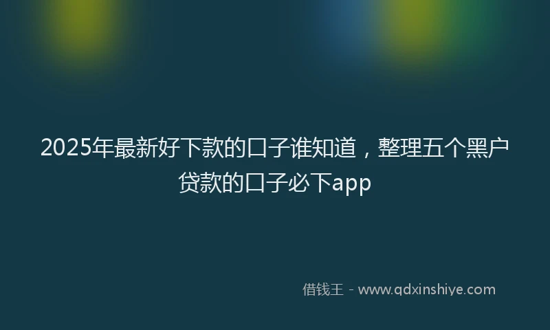 2025年最新好下款的口子谁知道，整理五个黑户贷款的口子必下app