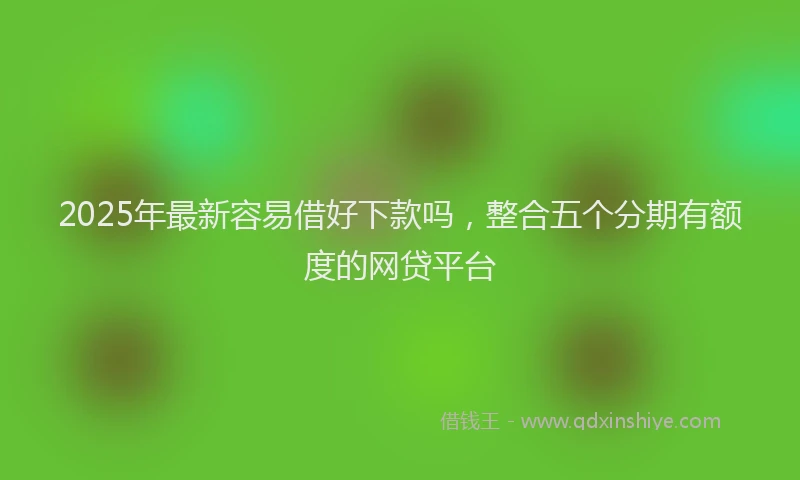 2025年最新容易借好下款吗，整合五个分期有额度的网贷平台