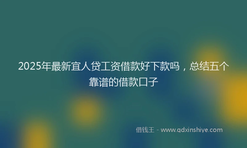 2025年最新宜人贷工资借款好下款吗，总结五个靠谱的借款口子