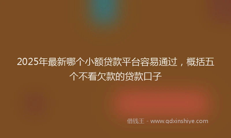2025年最新哪个小额贷款平台容易通过，概括五个不看欠款的贷款口子