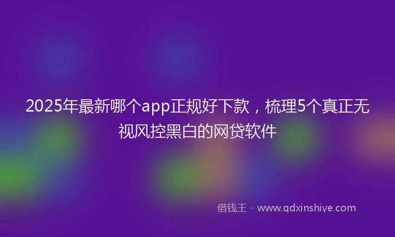 2025年最新哪个app正规好下款，梳理5个真正无视风控黑白的网贷软件