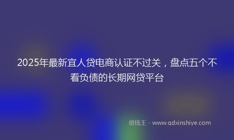 2025年最新宜人贷电商认证不过关，盘点五个不看负债的长期网贷平台
