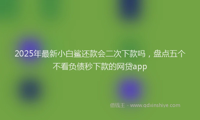2025年最新小白鲨还款会二次下款吗，盘点五个不看负债秒下款的网贷app