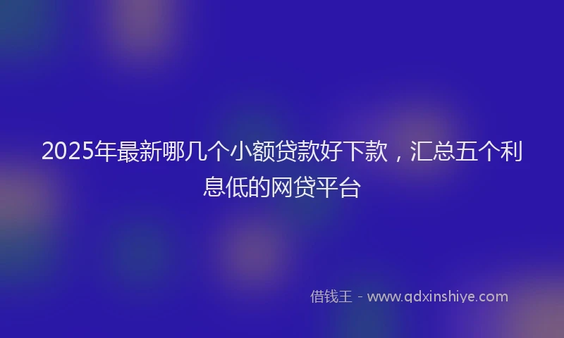 2025年最新哪几个小额贷款好下款，汇总五个利息低的网贷平台