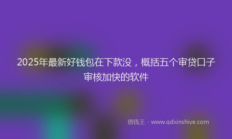 2025年最新好钱包在下款没，概括五个审贷口子审核加快的软件