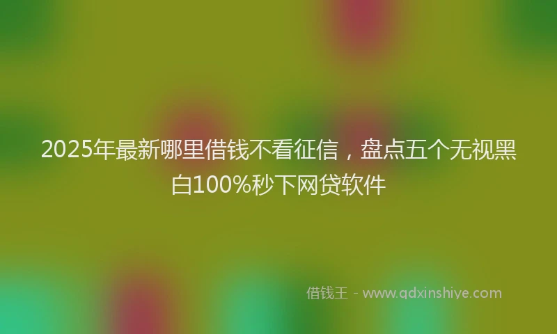 2025年最新哪里借钱不看征信，盘点五个无视黑白100%秒下网贷软件