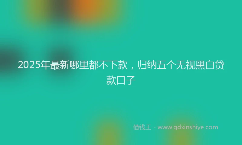 2025年最新哪里都不下款，归纳五个无视黑白贷款口子