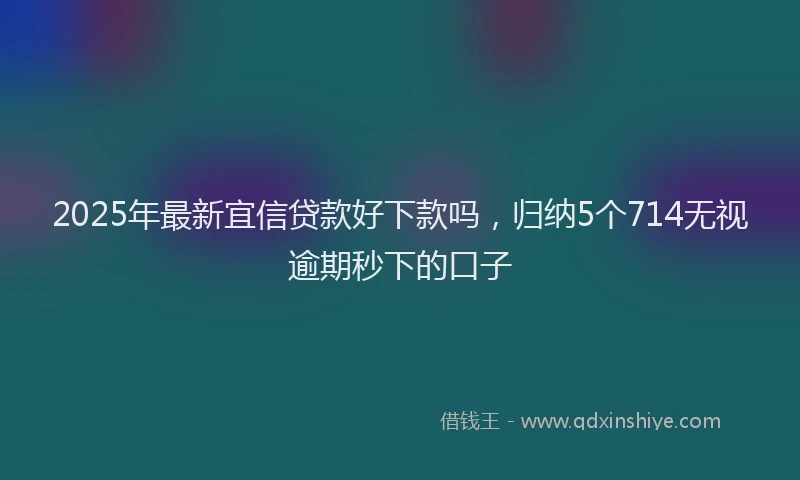 2025年最新宜信贷款好下款吗，归纳5个714无视逾期秒下的口子