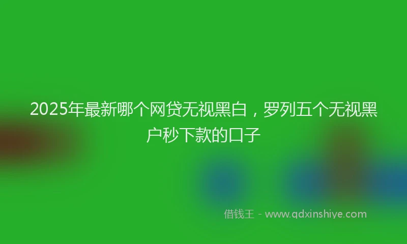 2025年最新哪个网贷无视黑白，罗列五个无视黑户秒下款的口子