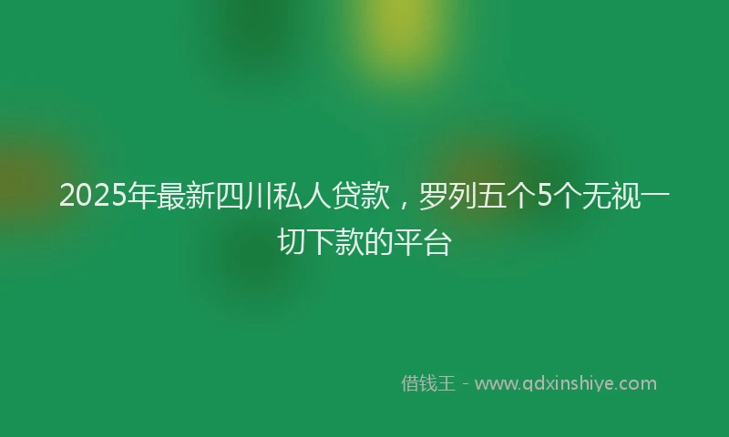 2025年最新四川私人贷款，罗列五个5个无视一切下款的平台