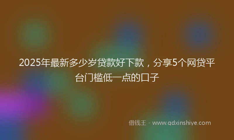2025年最新多少岁贷款好下款，分享5个网贷平台门槛低一点的口子