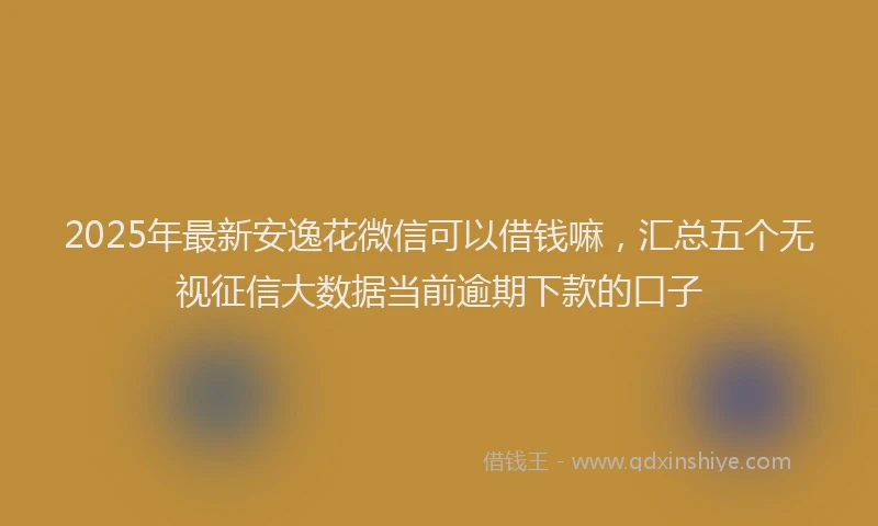 2025年最新安逸花微信可以借钱嘛，汇总五个无视征信大数据当前逾期下款的口子