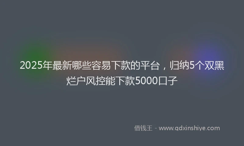 2025年最新哪些容易下款的平台，归纳5个双黑烂户风控能下款5000口子