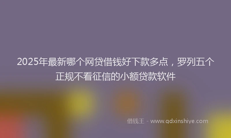 2025年最新哪个网贷借钱好下款多点，罗列五个正规不看征信的小额贷款软件