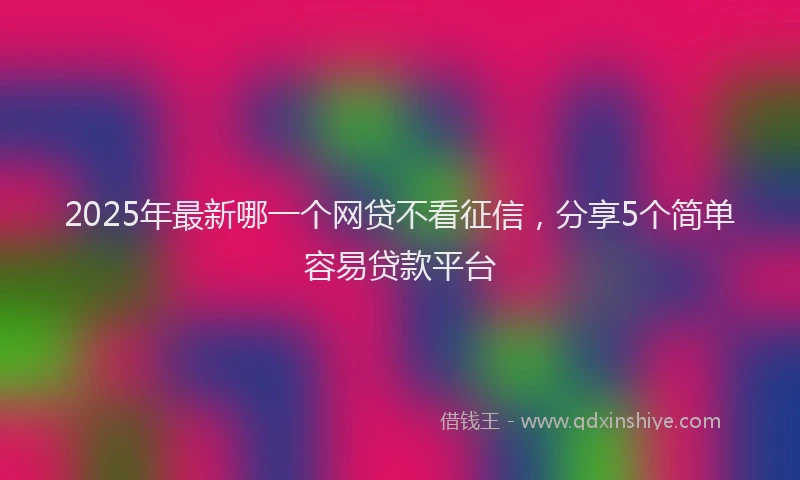 2025年最新哪一个网贷不看征信，分享5个简单容易贷款平台