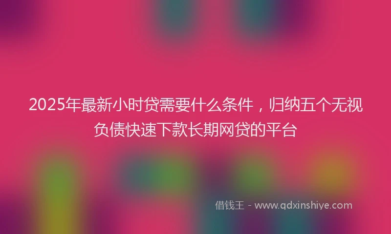 2025年最新小时贷需要什么条件，归纳五个无视负债快速下款长期网贷的平台