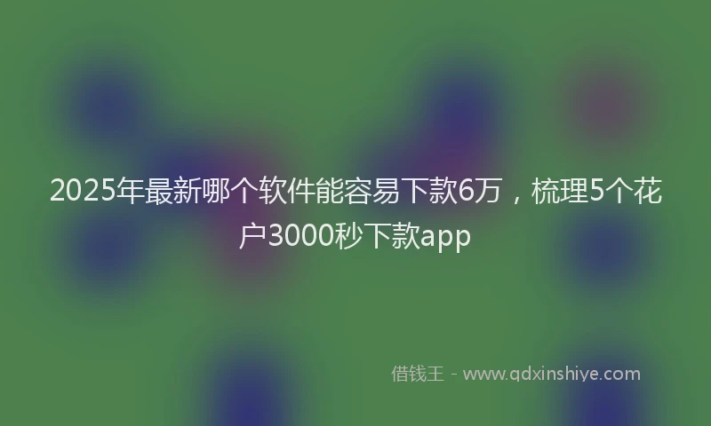 2025年最新哪个软件能容易下款6万，梳理5个花户3000秒下款app
