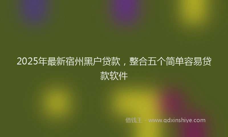 2025年最新宿州黑户贷款，整合五个简单容易贷款软件