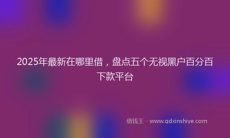 2025年最新在哪里借，盘点五个无视黑户百分百下款平台