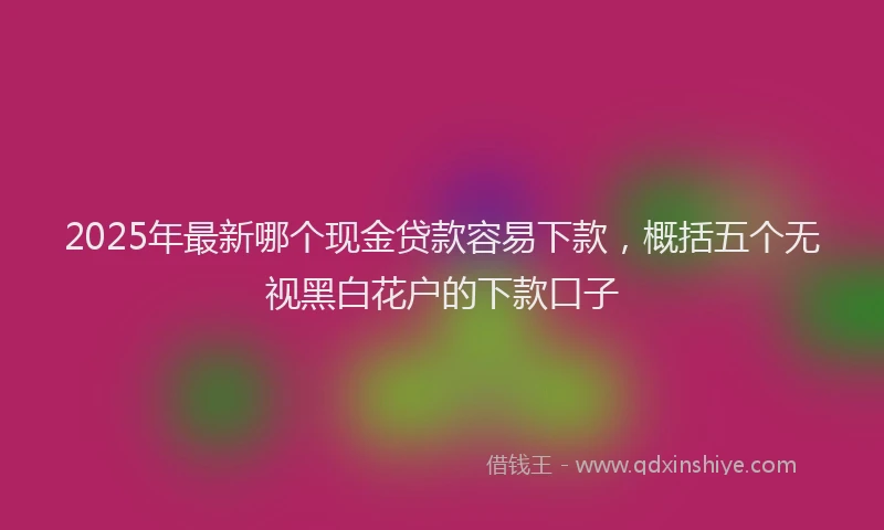 2025年最新哪个现金贷款容易下款，概括五个无视黑白花户的下款口子