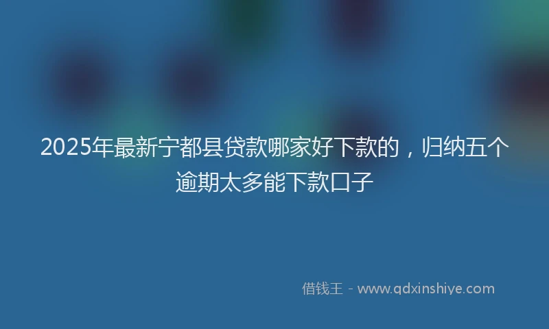 2025年最新宁都县贷款哪家好下款的，归纳五个逾期太多能下款口子